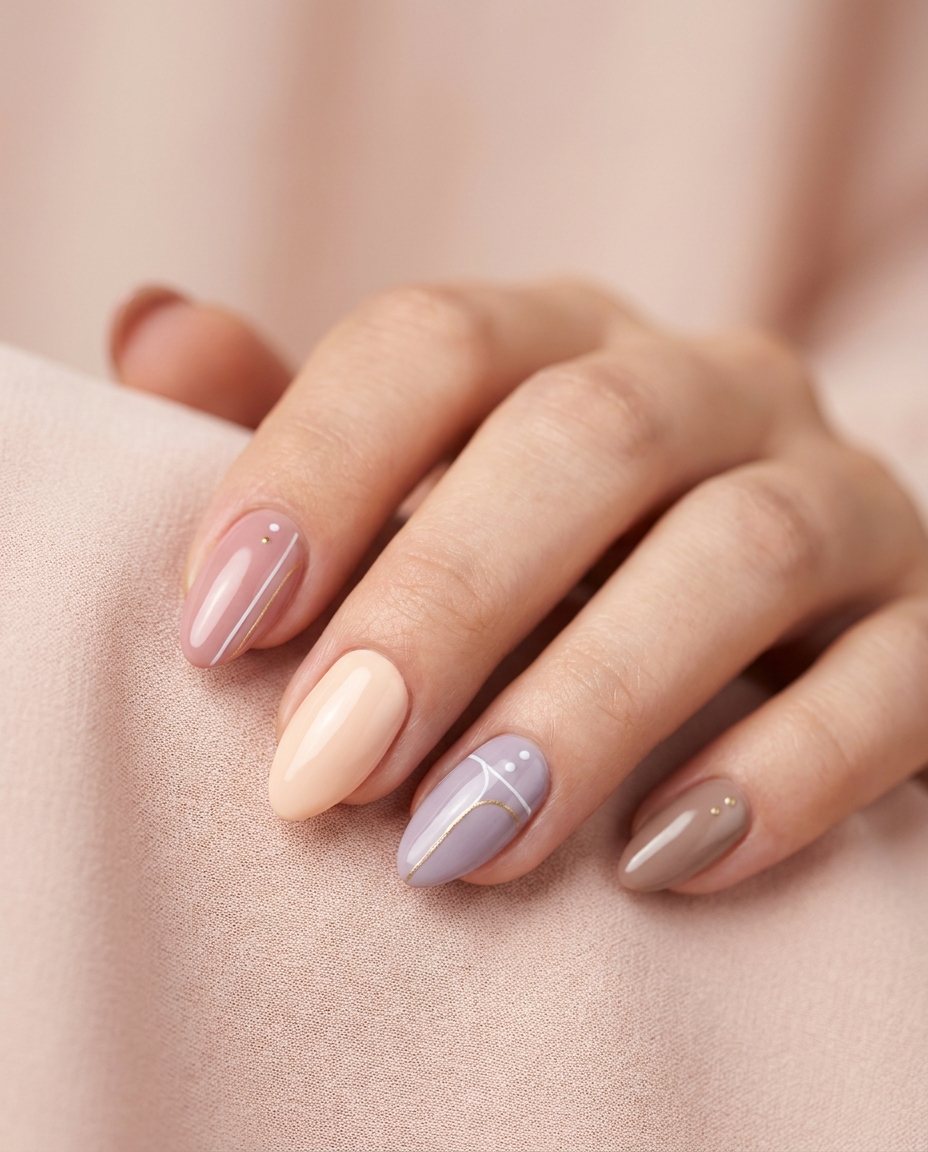 Kleurrijke gellak set met fijne nail art