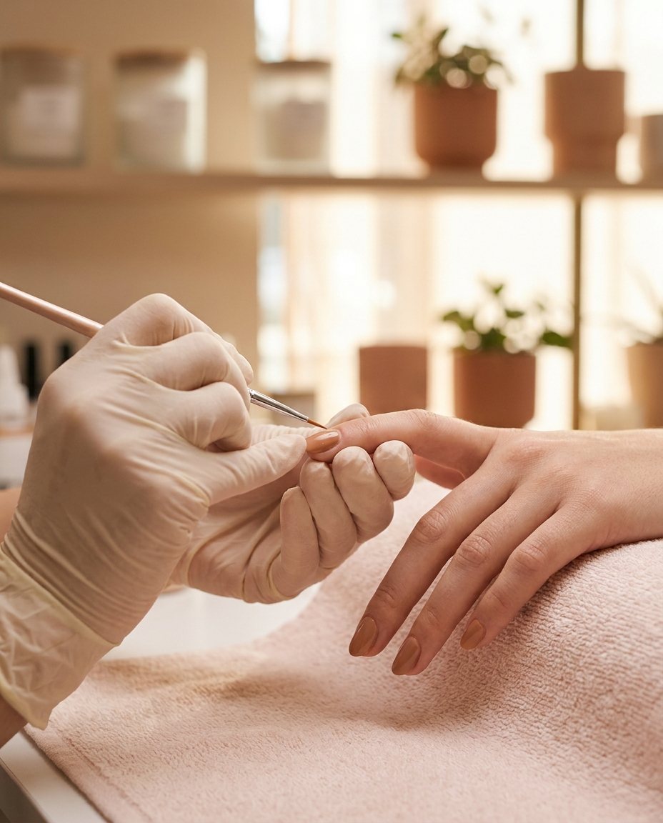 Nagelstyliste van MyKim Nails aan het werk in de studio